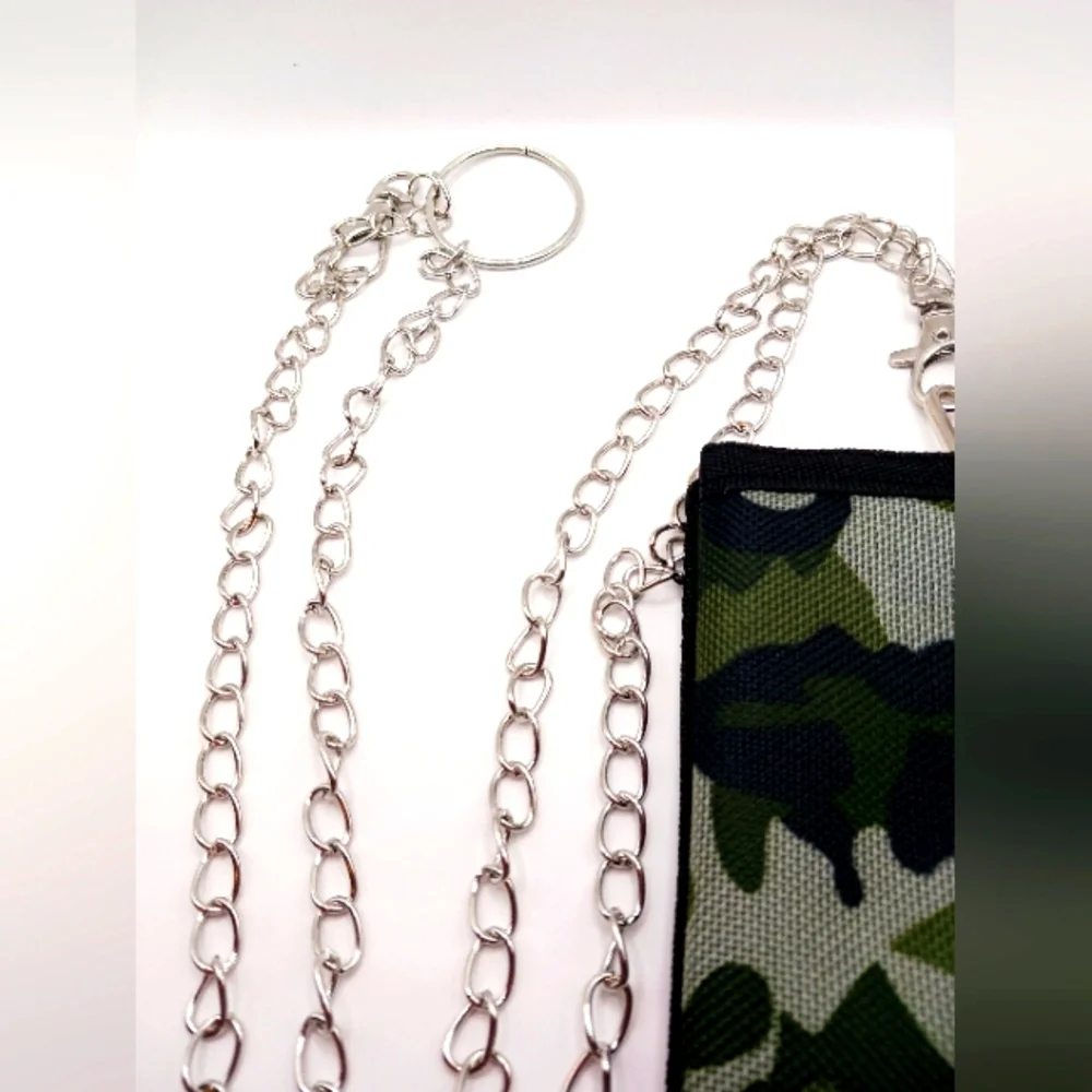 Green Camouflage TRI-Fold Nylon Wallet with 18 